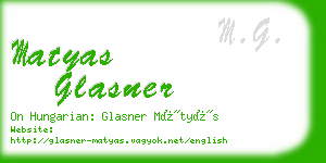 matyas glasner business card